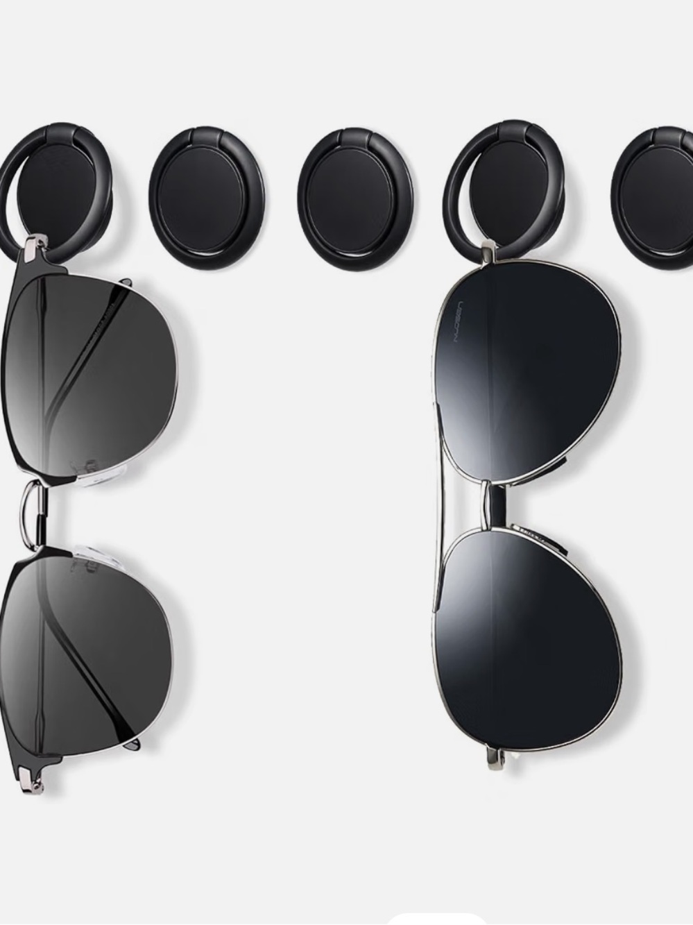 6-Pack Wall-Mounted Sunglasses Holders - Black